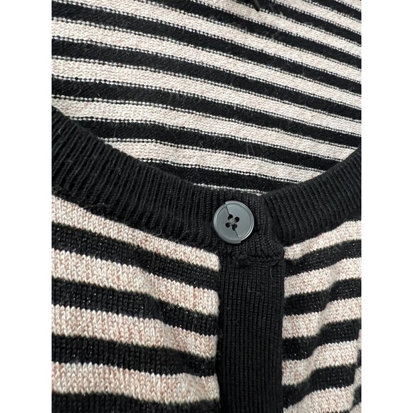 Lane Bryant Women's Black Gold Sparkle Striped Cardigan Sweater Size 26 / 28 - Picture 3 of 9